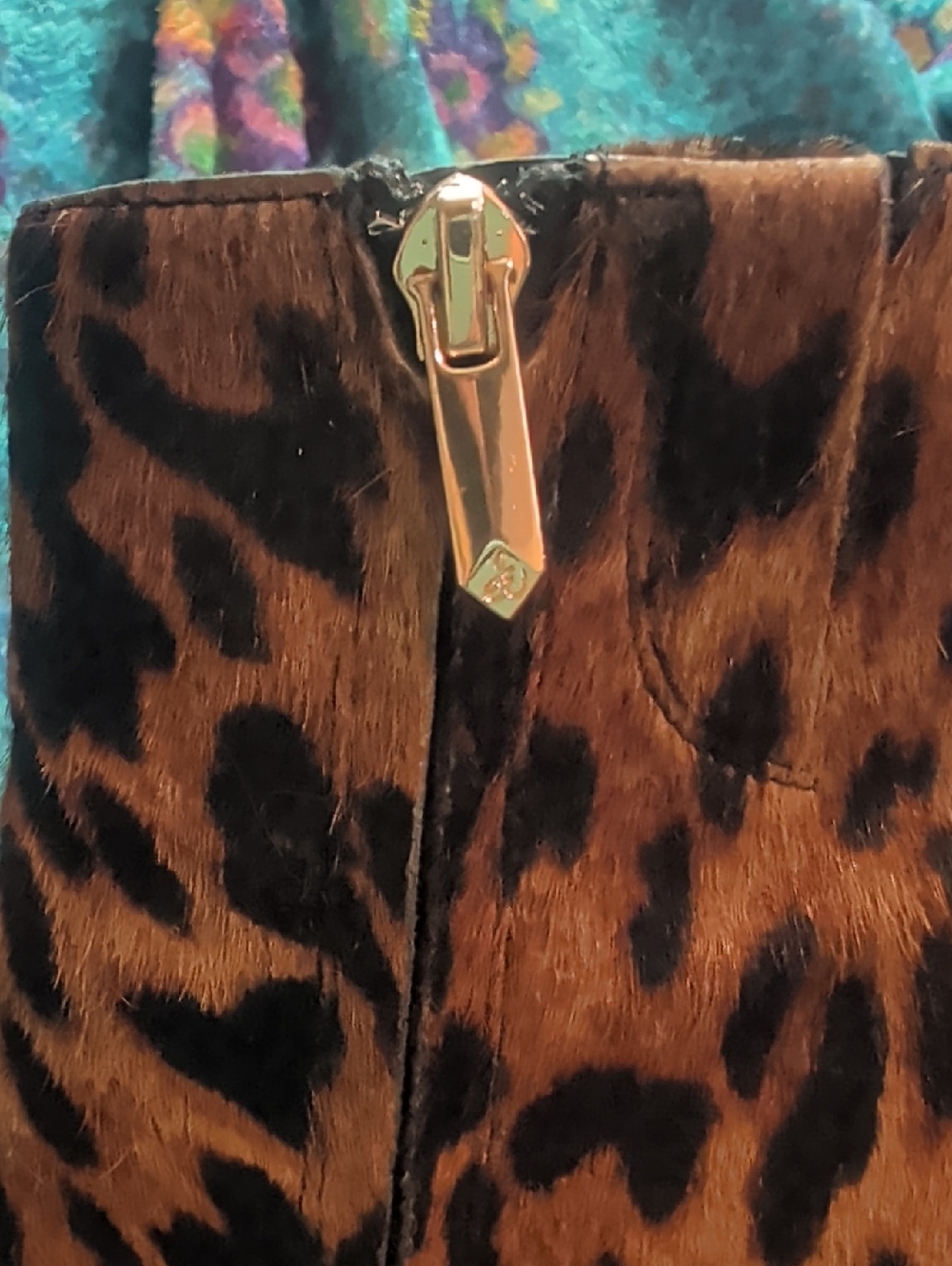 6.5 Sam Edelman Leopard Print Ankle Boots in Brown and Black.  Block Heel. - Picture 5 of 11